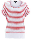 Red Striped Lightweight Relaxed Top