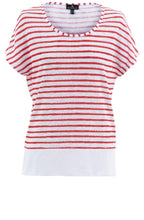 Red Striped Lightweight Relaxed Top
