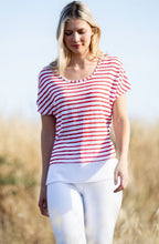 Red Striped Lightweight Relaxed Top