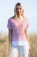 Red Striped Lightweight Relaxed Top