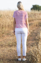 Red Striped Lightweight Relaxed Top
