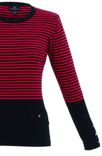 Red Stripes and Silver Button Detail Sweater