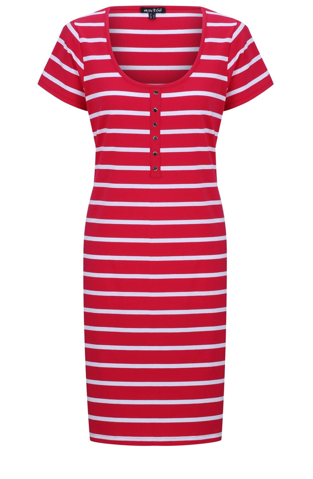 Red & White Stripe Midi Dress