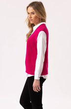 Relaxed Fuchsia Knitted Cotton Vest