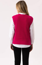 Relaxed Fuchsia Knitted Cotton Vest