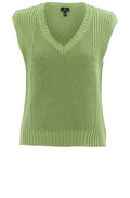 Relaxed Green Knitted Cotton Vest