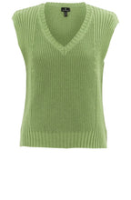 Relaxed Green Knitted Cotton Vest
