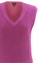 Relaxed Pink Knitted Cotton Vest
