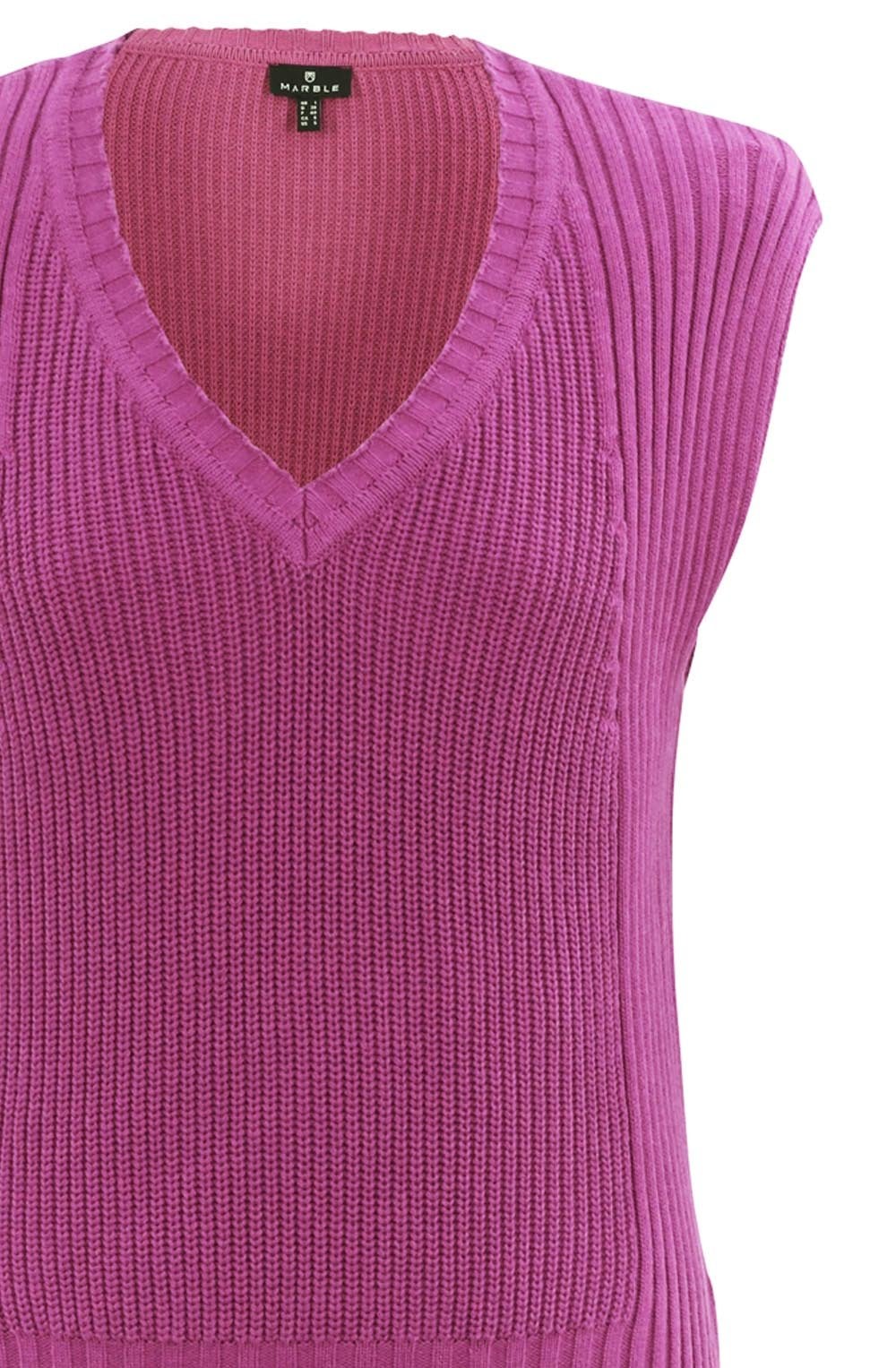 Relaxed Pink Knitted Cotton Vest