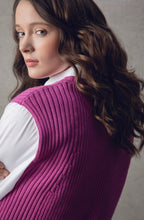 Relaxed Pink Knitted Cotton Vest