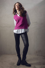Relaxed Pink Knitted Cotton Vest