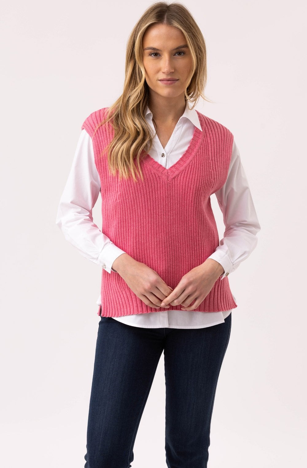 Relaxed Rose Knitted Cotton Vest