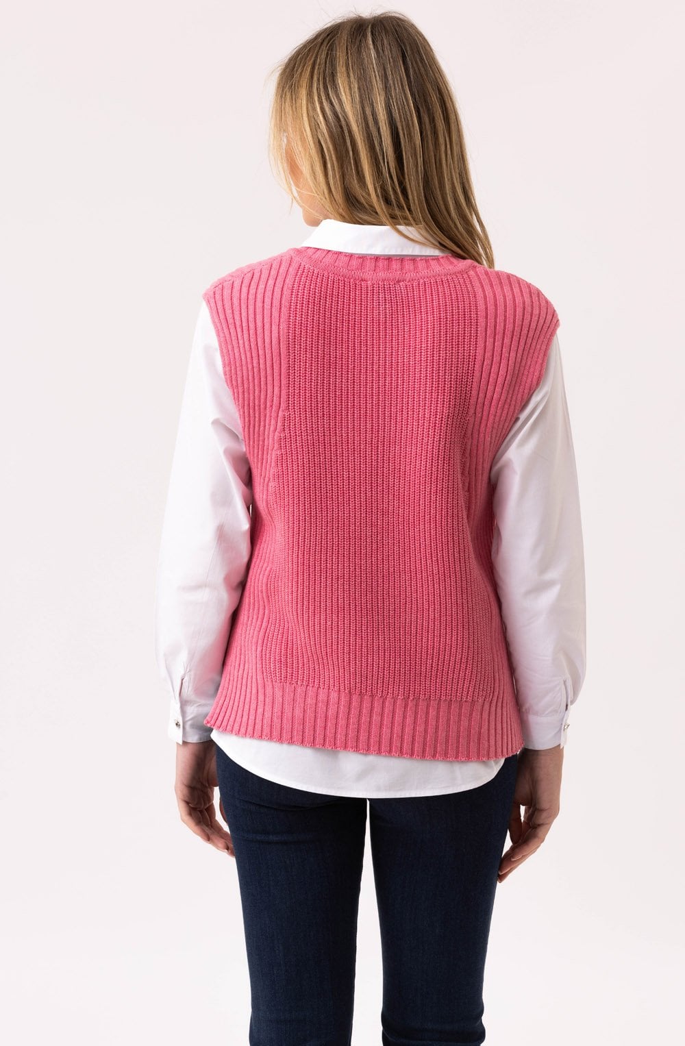 Relaxed Rose Knitted Cotton Vest