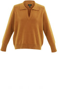 Relaxed Tan Jumper with Oversized Collar