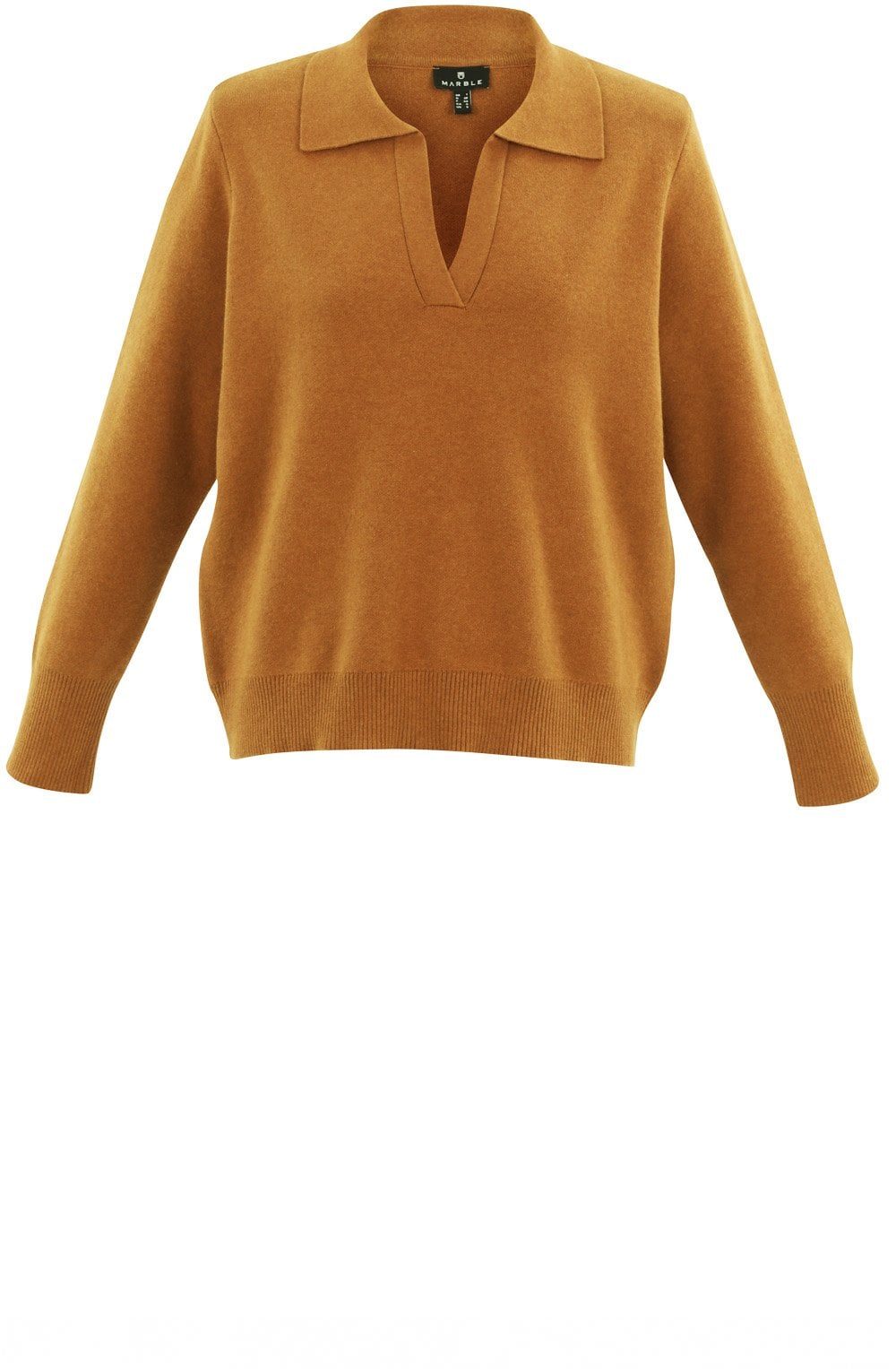 Relaxed Tan Jumper with Oversized Collar