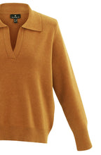 Relaxed Tan Jumper with Oversized Collar