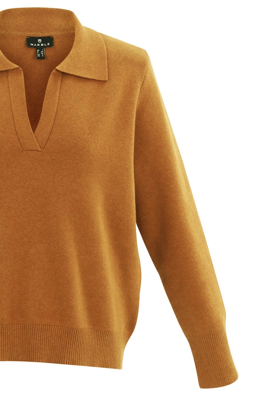 Relaxed Tan Jumper with Oversized Collar