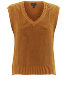 Relaxed Tan Knitted Cotton Vest