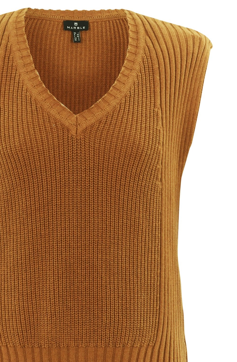 Relaxed Tan Knitted Cotton Vest