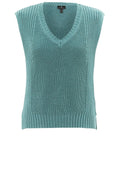 Relaxed Turquoise Knitted Cotton Vest
