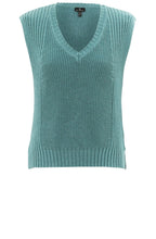 Relaxed Turquoise Knitted Cotton Vest