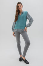 Relaxed Turquoise Knitted Cotton Vest