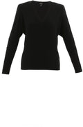 Relaxed V Neck Sweater With Silver Buttons
