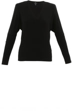 Relaxed V Neck Sweater With Silver Buttons
