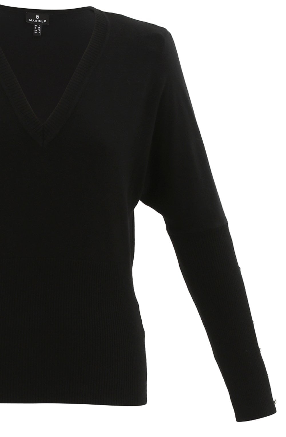 Relaxed V Neck Sweater With Silver Buttons