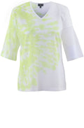 Marble Rhinestone White and Lime Top