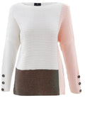 Ribbed Knit Block Design Jumper