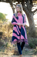 Rose and Navy Oversized Scarf