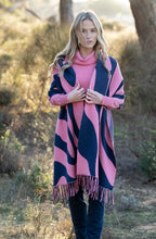 Rose and Navy Oversized Scarf