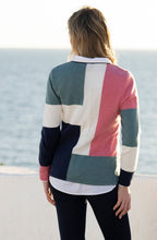 Rose and Sea Foam Asymmetric Colour Block Jumper