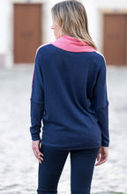 Rose Colour Block Cowl Neck Jumper