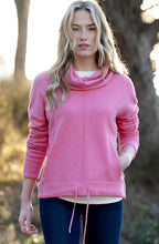 Rose Cowl Neck Drawstring Hem Jumper