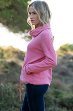 Rose Cowl Neck Drawstring Hem Jumper