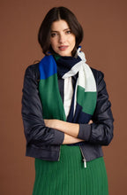 Royal Blue and Green Colour Wave Print Scarf