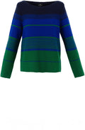 Royal Blue and Green Distorted Stripe Jumper