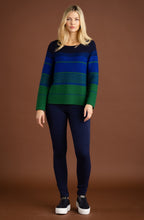 Royal Blue and Green Distorted Stripe Jumper