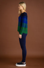 Royal Blue and Green Distorted Stripe Jumper