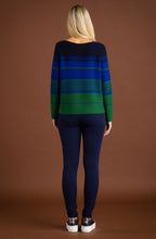 Royal Blue and Green Distorted Stripe Jumper