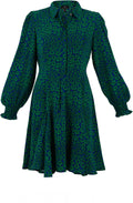 Royal Blue and Green Fit and Flare Dress
