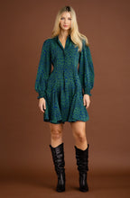 Royal Blue and Green Fit and Flare Dress