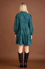 Royal Blue and Green Fit and Flare Dress