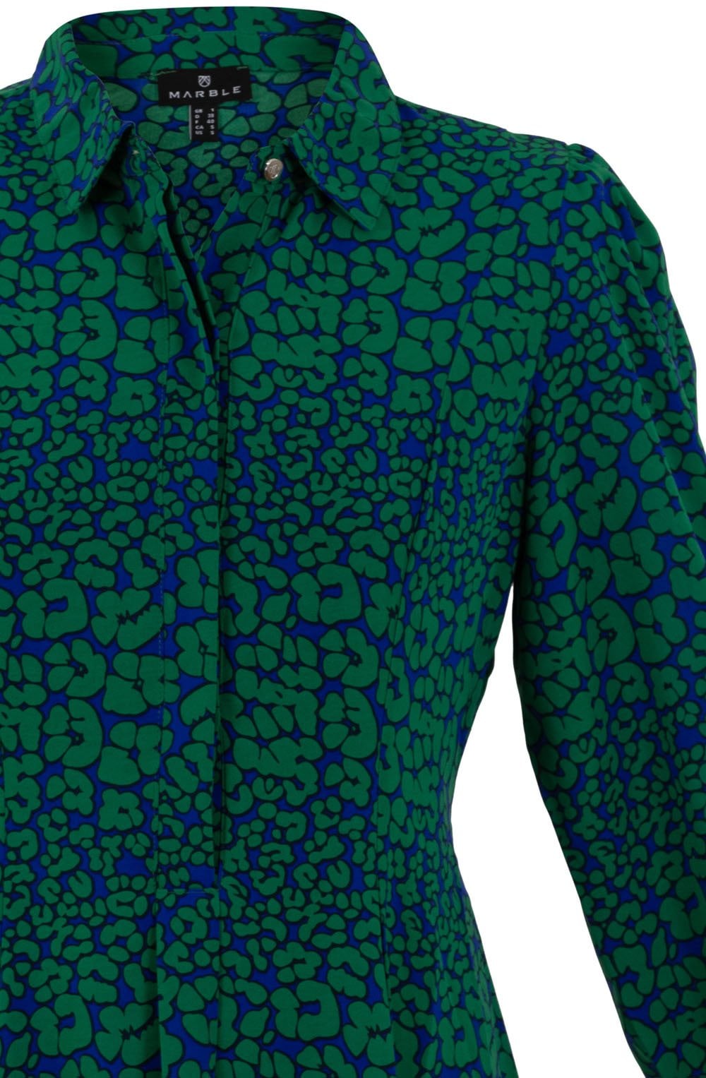 Royal Blue and Green Fit and Flare Dress