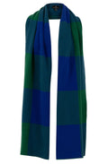 Royal Blue and Green Oversized Buffalo Check Scarf