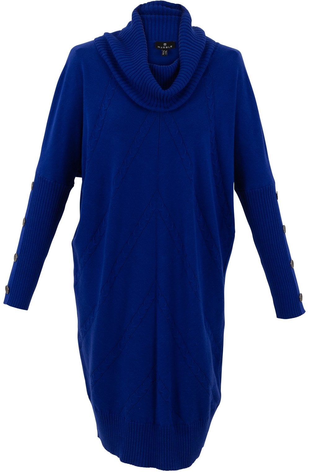 Royal Blue Cowl Neck Jumper Dress