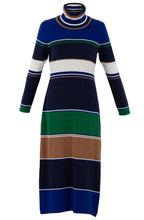 Royal Blue Knitted Maxi Dress With Removable Snood