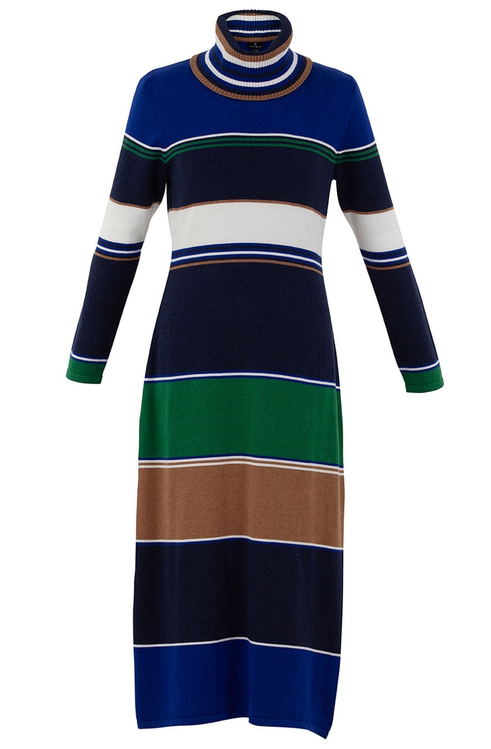 Royal Blue Knitted Maxi Dress With Removable Snood